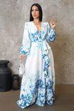 Blue Dreams & White Maxi Dress
