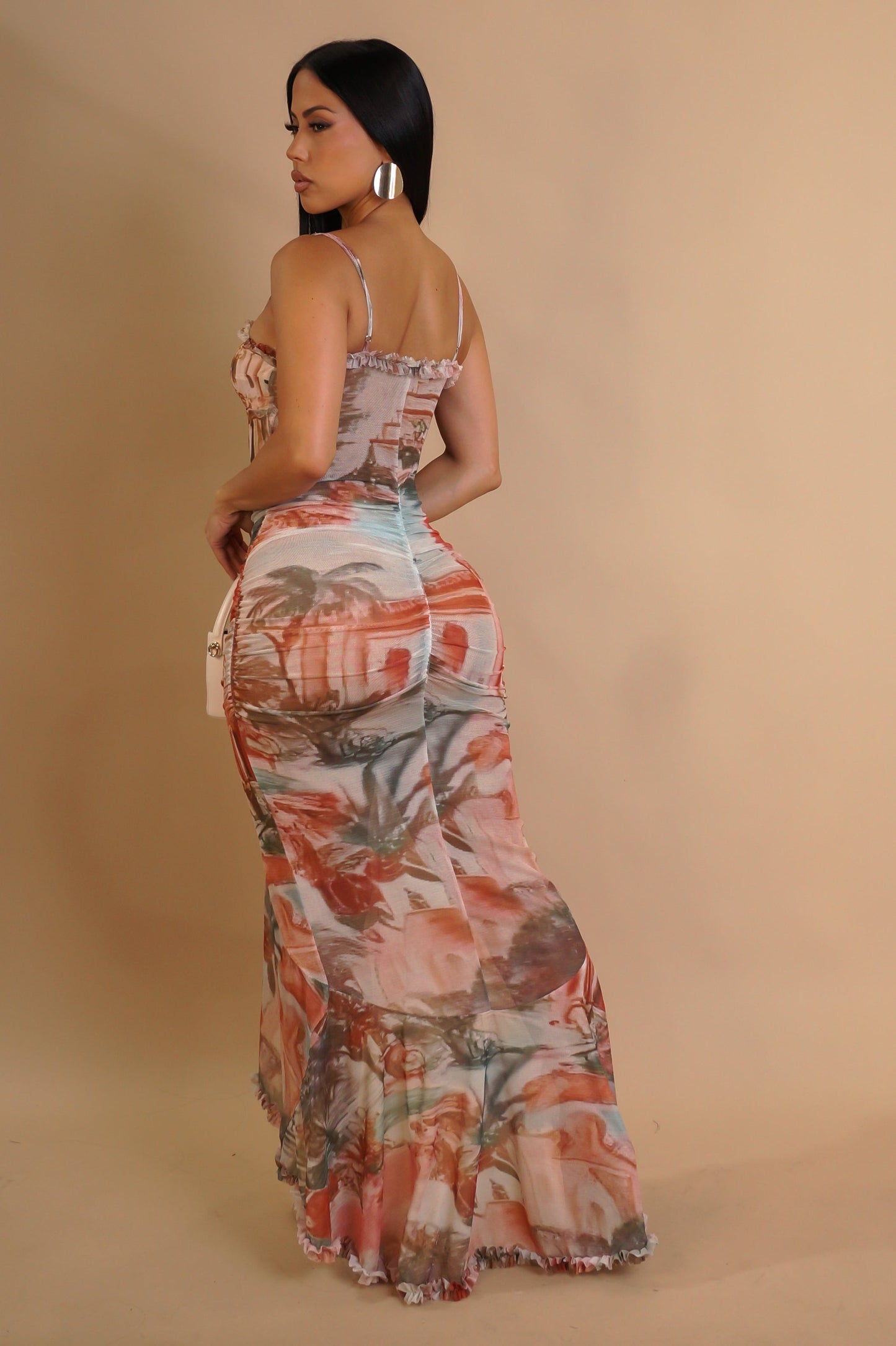 When in Rome Ruffle Trimmed Maxi Dress