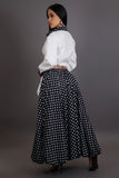 Black & White Polka Dot Skirt Set