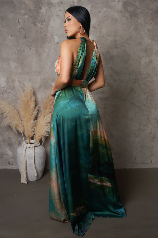 Goddess Olive Maxi Dress