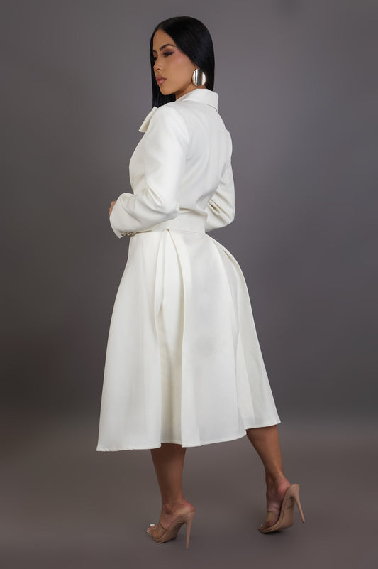 My Modest White Skirt Set