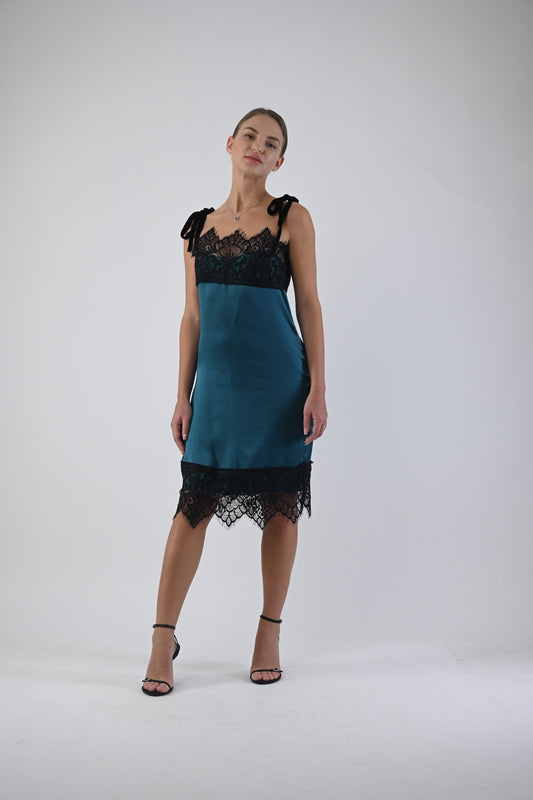 Blue Silk Dress