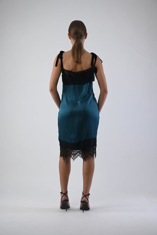 Blue Silk Dress