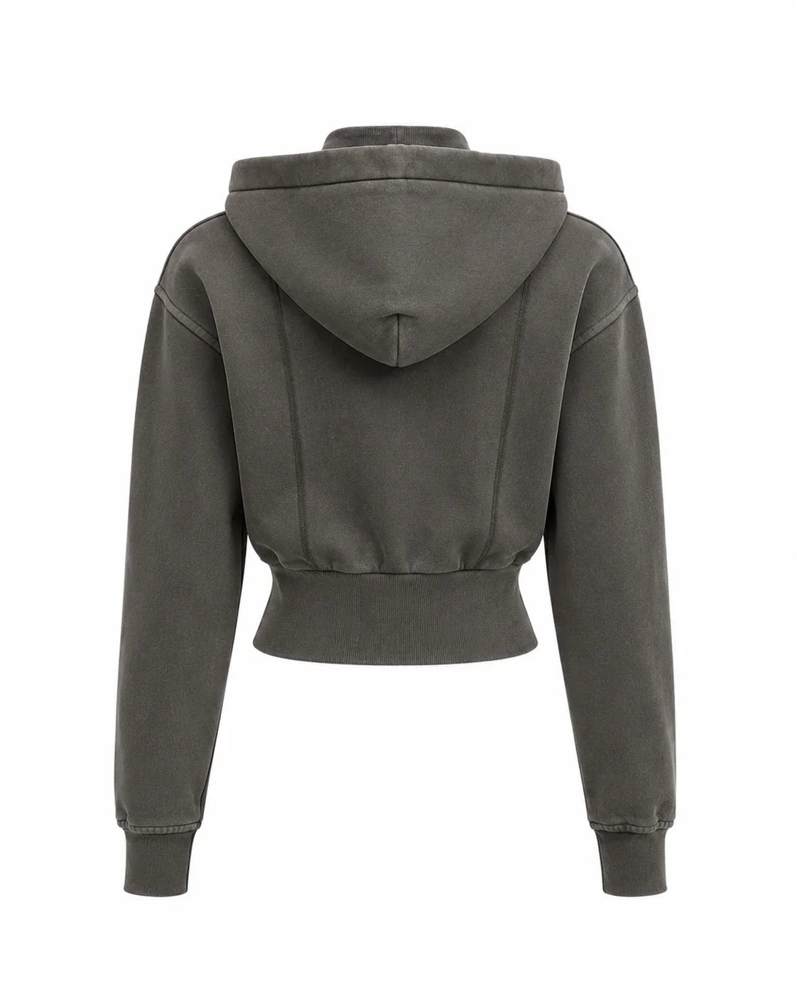 Vintage Washed Cropped Fleece Hoodie for Women