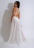 Vacation Resort Roped Up White  Maxi Dress