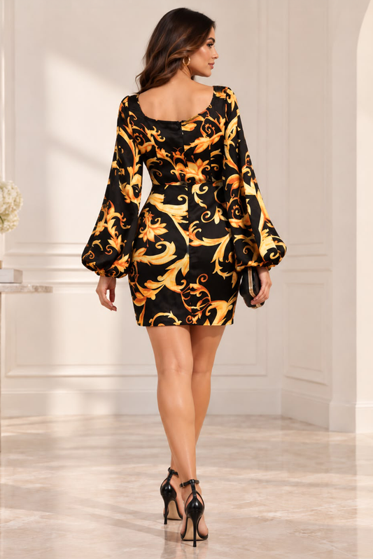 Day Dreaming Midi Dress- Yellow/Black