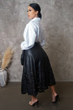 Leather Midi Skirt- 3 Colors