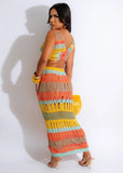 Multicolored Crochet Skirt & Top Set/Swimwear Coverup