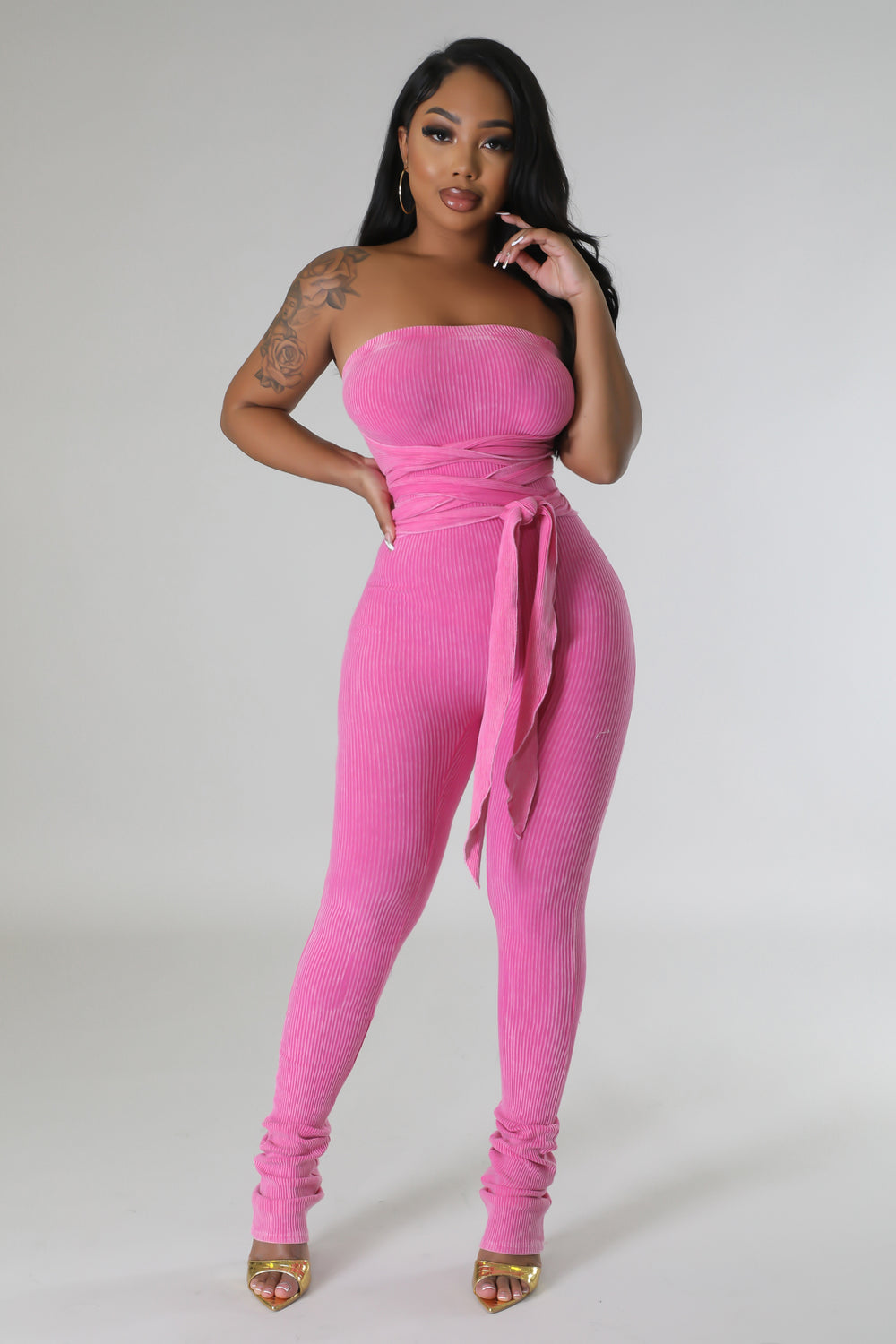 "Tie Me Up" Multi-Wear Ribbed Jumpsuit