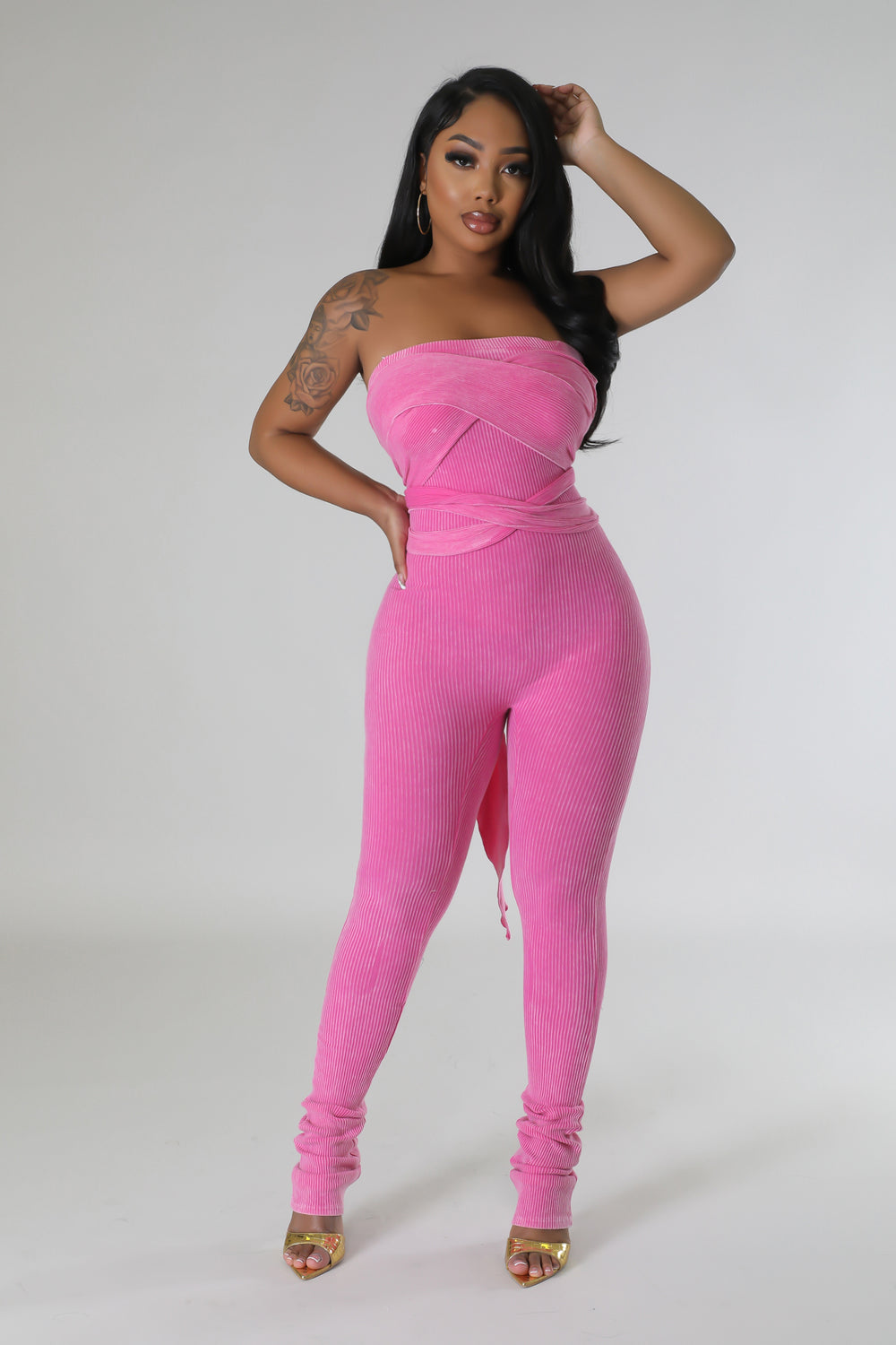 "Tie Me Up" Multi-Wear Ribbed Jumpsuit