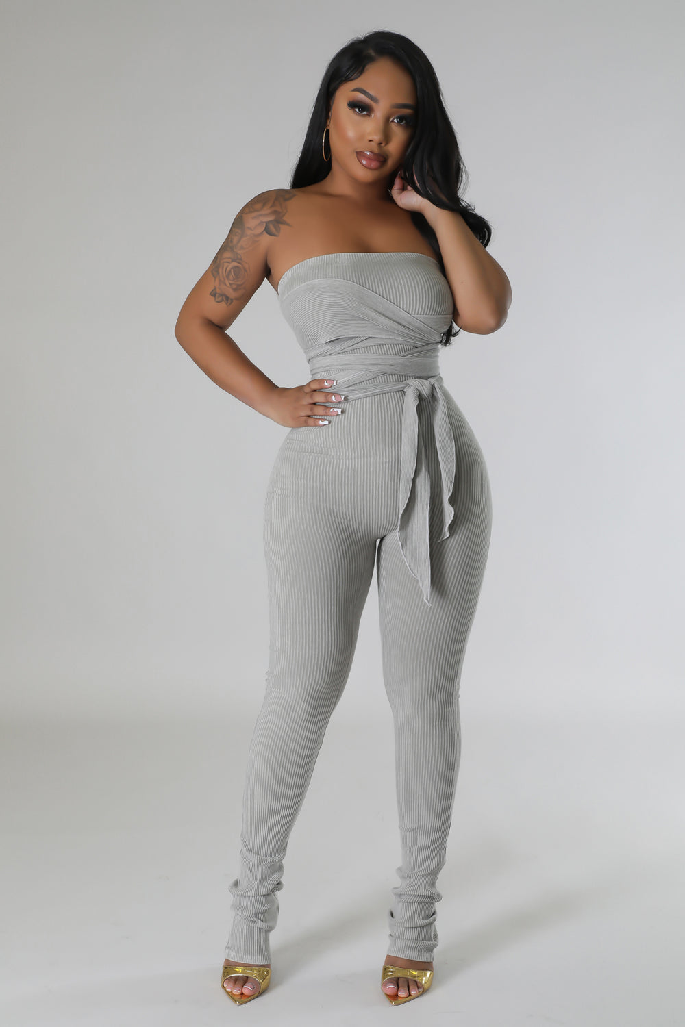 "Tie Me Up" Multi-Wear Ribbed Jumpsuit