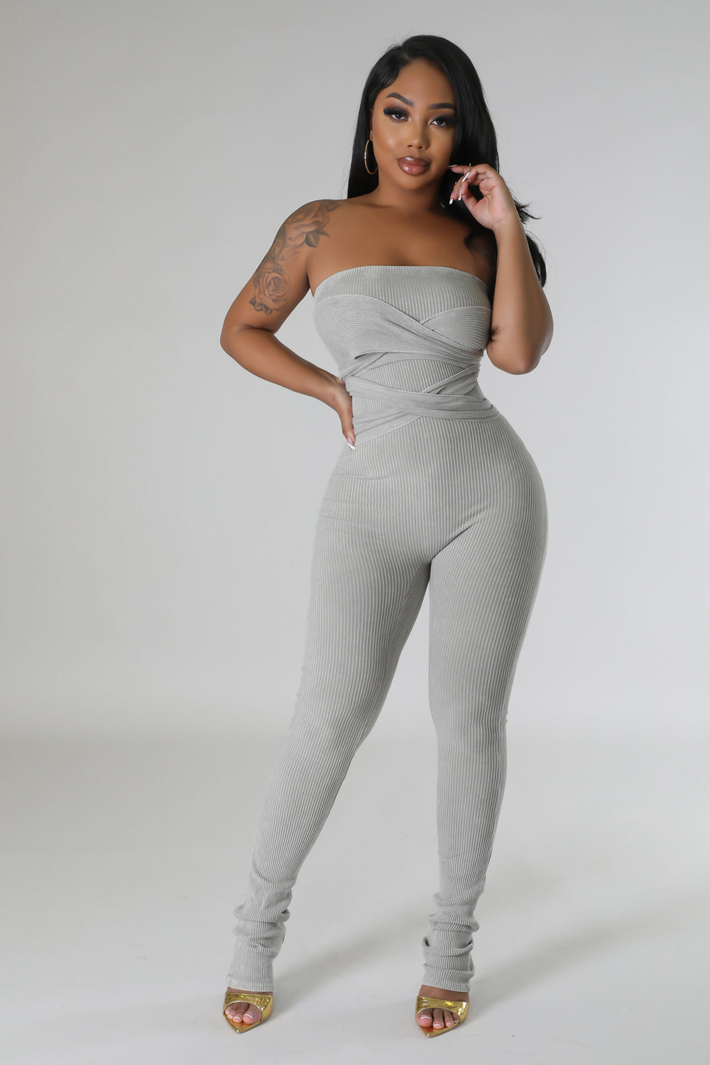 "Tie Me Up" Multi-Wear Ribbed Jumpsuit