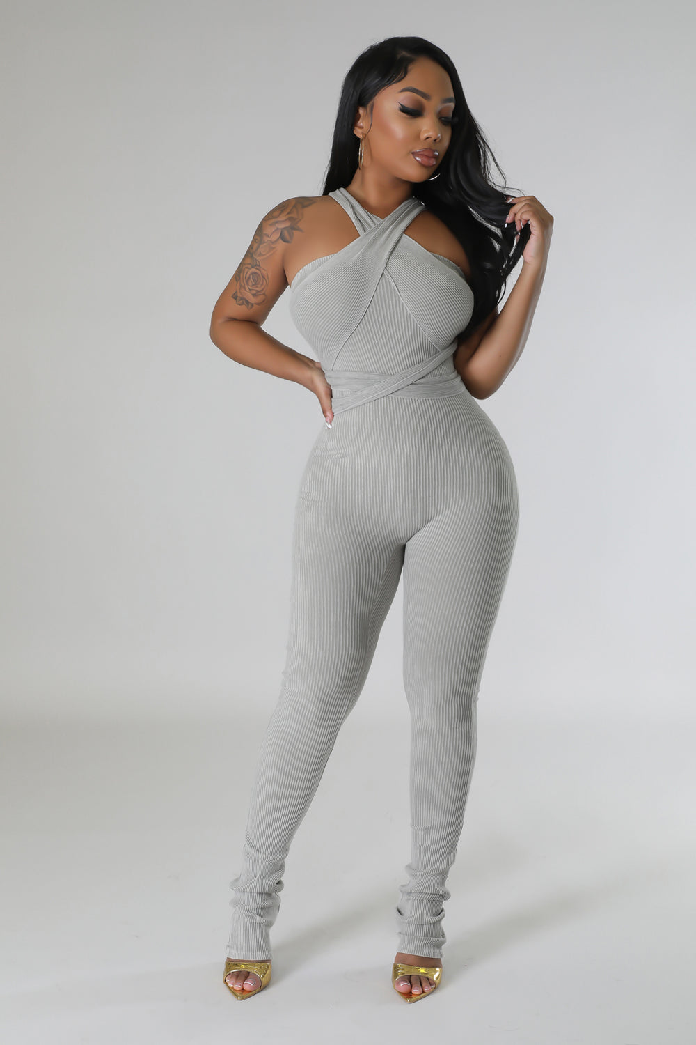 "Tie Me Up" Multi-Wear Ribbed Jumpsuit