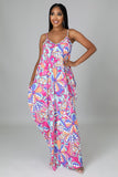 Multi-Pink Pocketed Maxi Dress