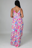 Multi-Pink Pocketed Maxi Dress