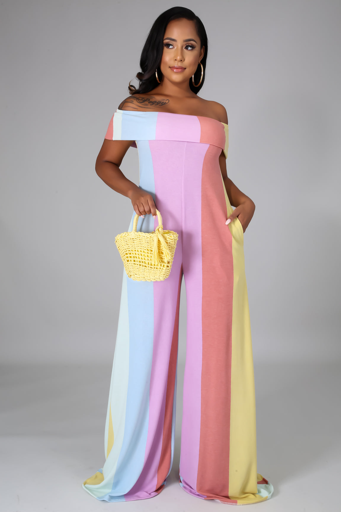 Basket Style Straw Crossbody Bag- Yellow