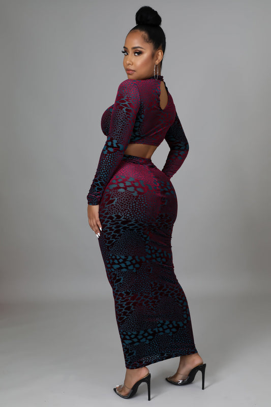 (Copy) Diamond String Velvet Skirt Set