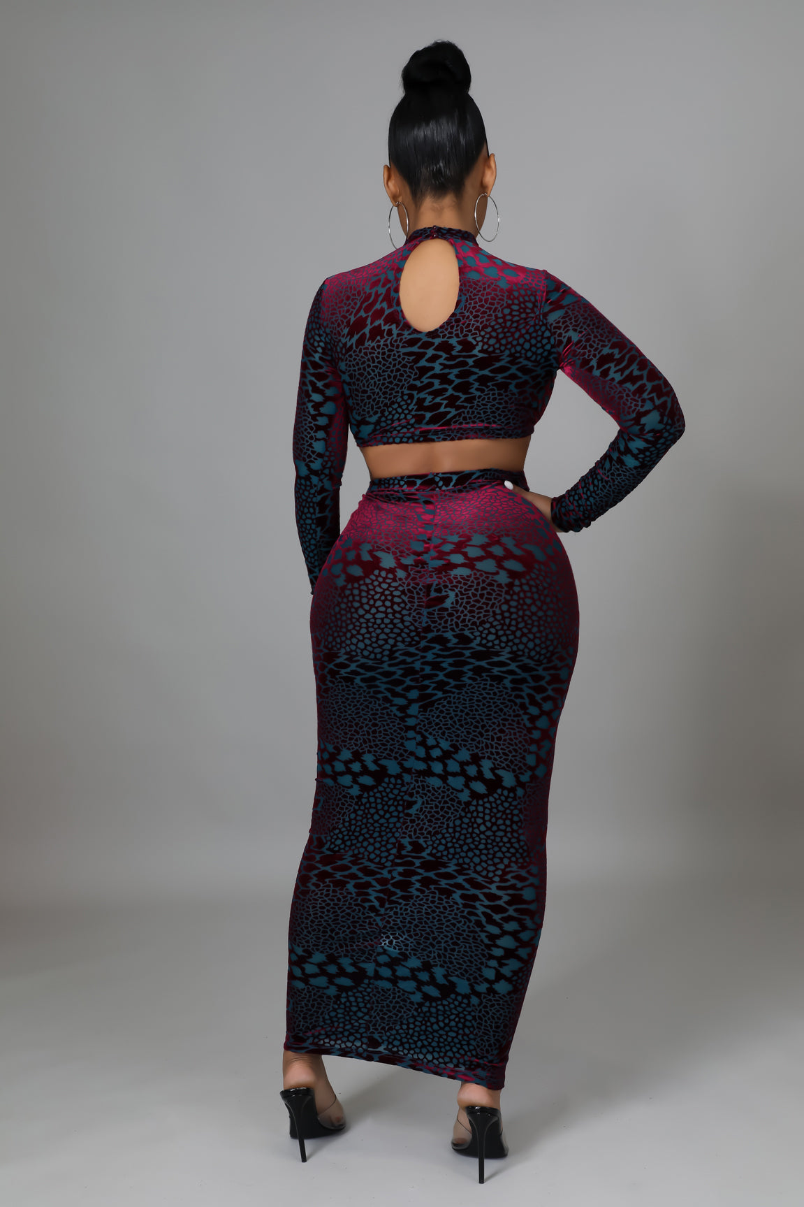 (Copy) Diamond String Velvet Skirt Set