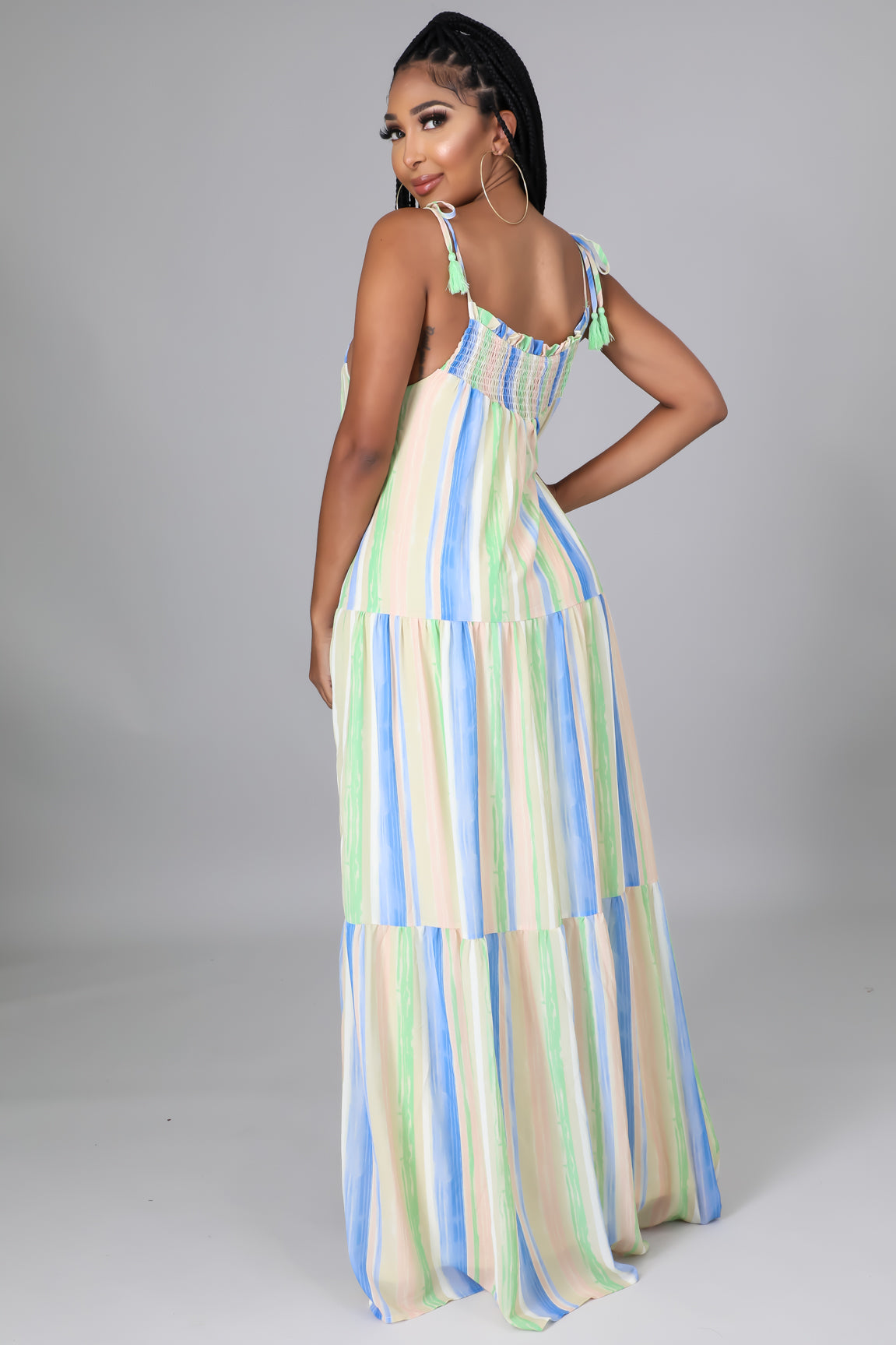 Multistriped Loose Maxi Dress