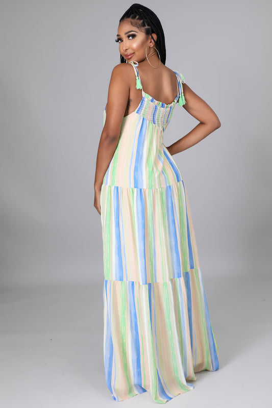 Multistriped Loose Maxi Dress