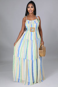 Multistriped Loose Maxi Dress