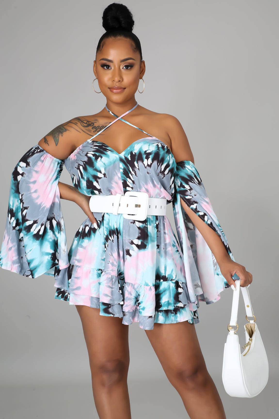 Off Shoulder Rayon Romper