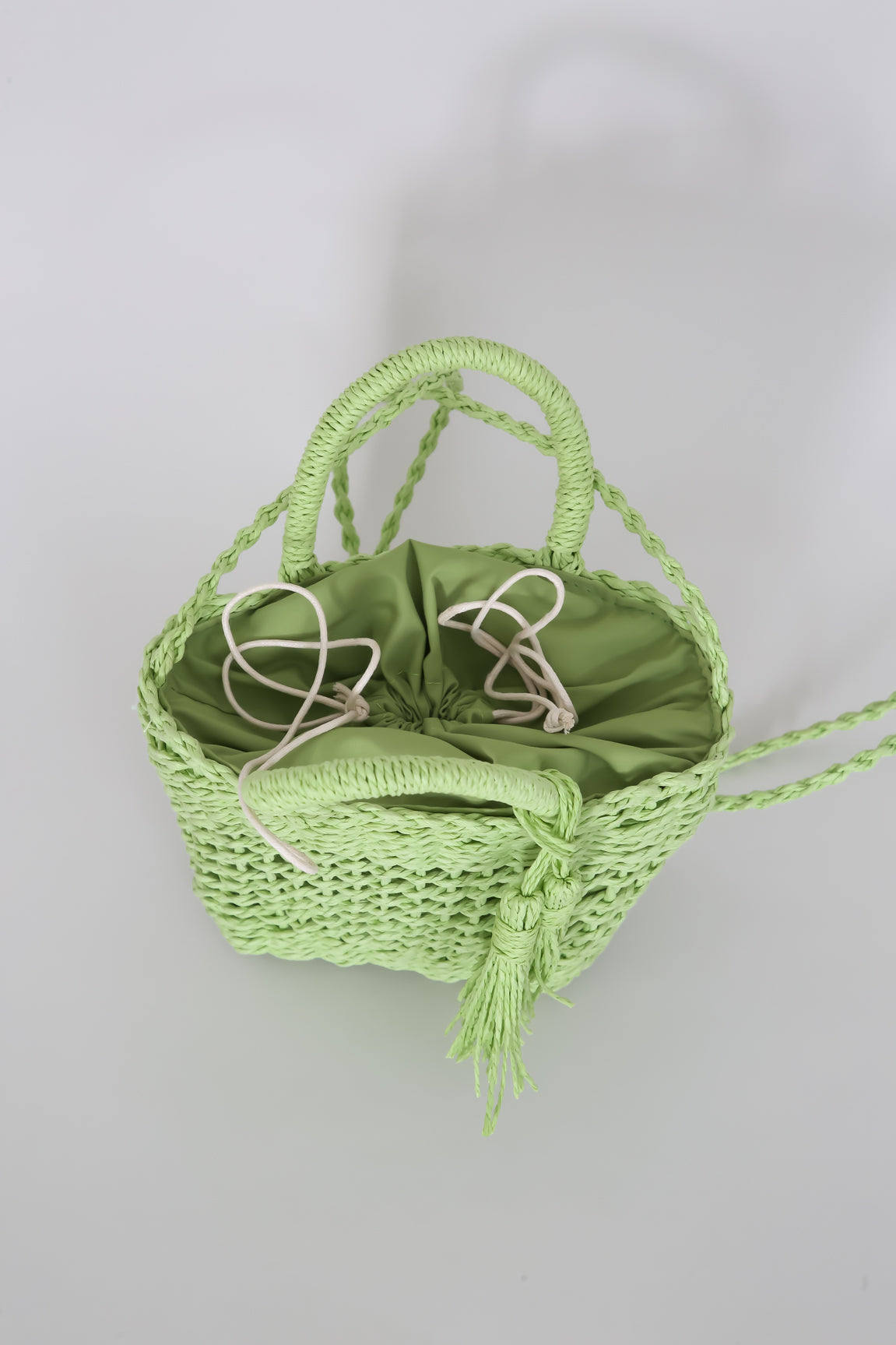 Basket Style Straw Crossbody Bag- Yellow