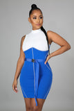 Copy of Belted Blue & White Mini Dress