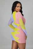 Color Spiral Mini Dress