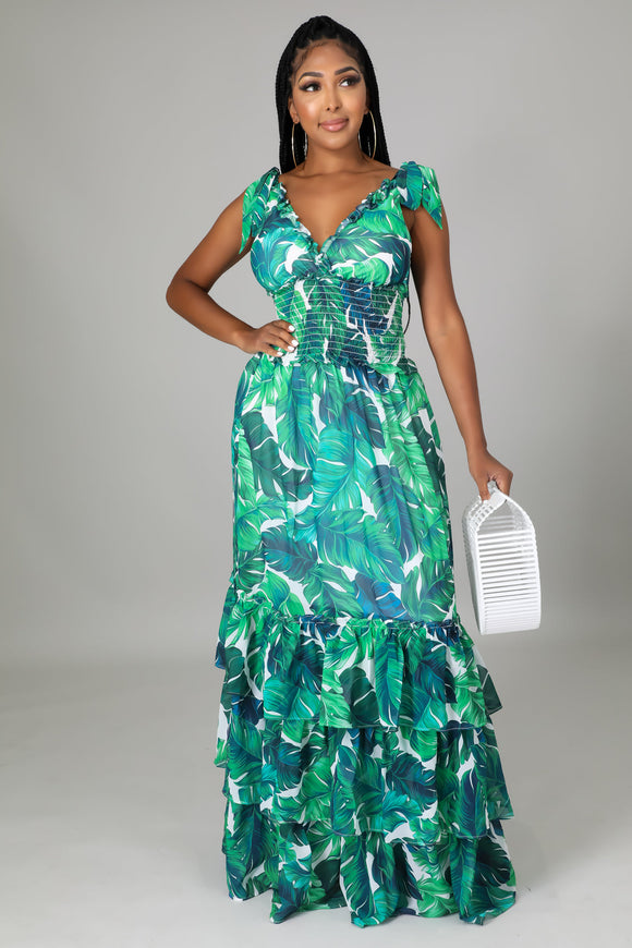 Green Garden Maxi Dress