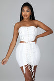 Laced Up Skirt & Corset Top Set