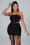 Laced Up Skirt & Corset Top Set