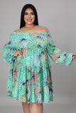 Plus Size Nature Leaf Dress