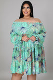 Plus Size Nature Leaf Dress