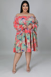 Plus Size Nature Leaf Dress