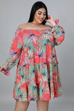 Plus Size Nature Leaf Dress