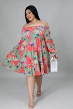 Plus Size Nature Leaf Dress