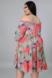 Plus Size Nature Leaf Dress