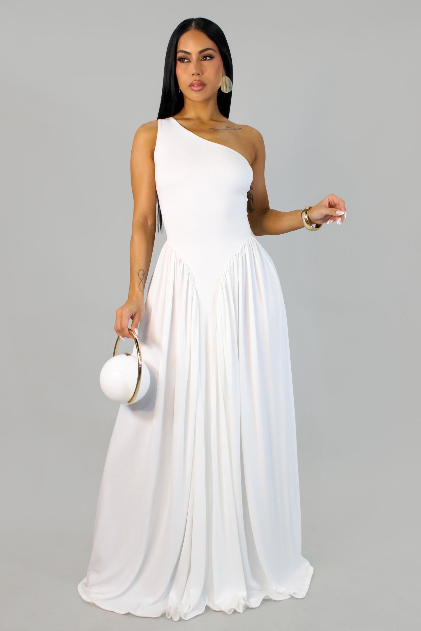 Come With Me Maxi Dress-White