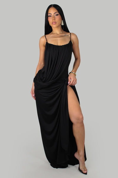Versona Sexy Slit Maxi Dress- Black S&E Retail Expo Versona Sexy Slit Maxi Dress- Black S&E Retail Expo