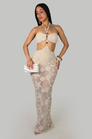 Allure Lagoon Swimwear Dress- Beige