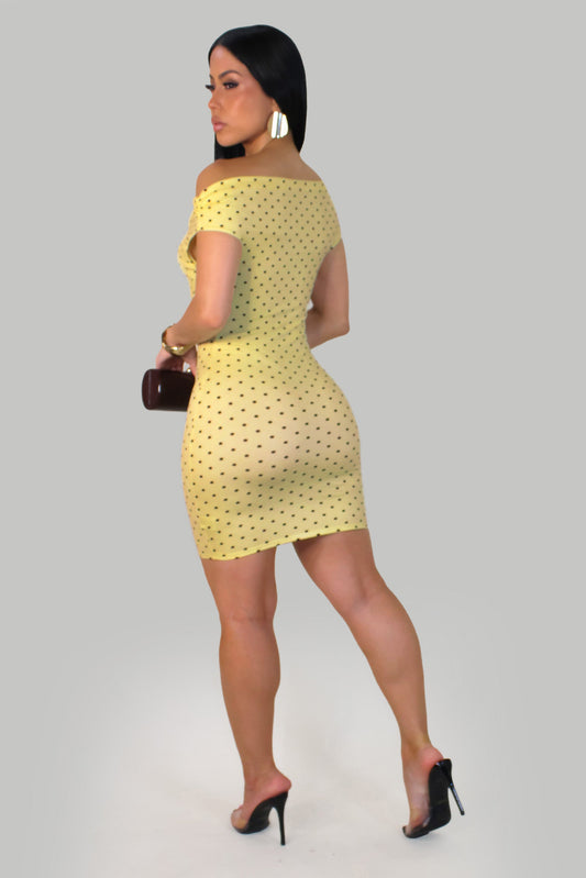 Mini Vestido Pixie Chic - Amarelo/Preto