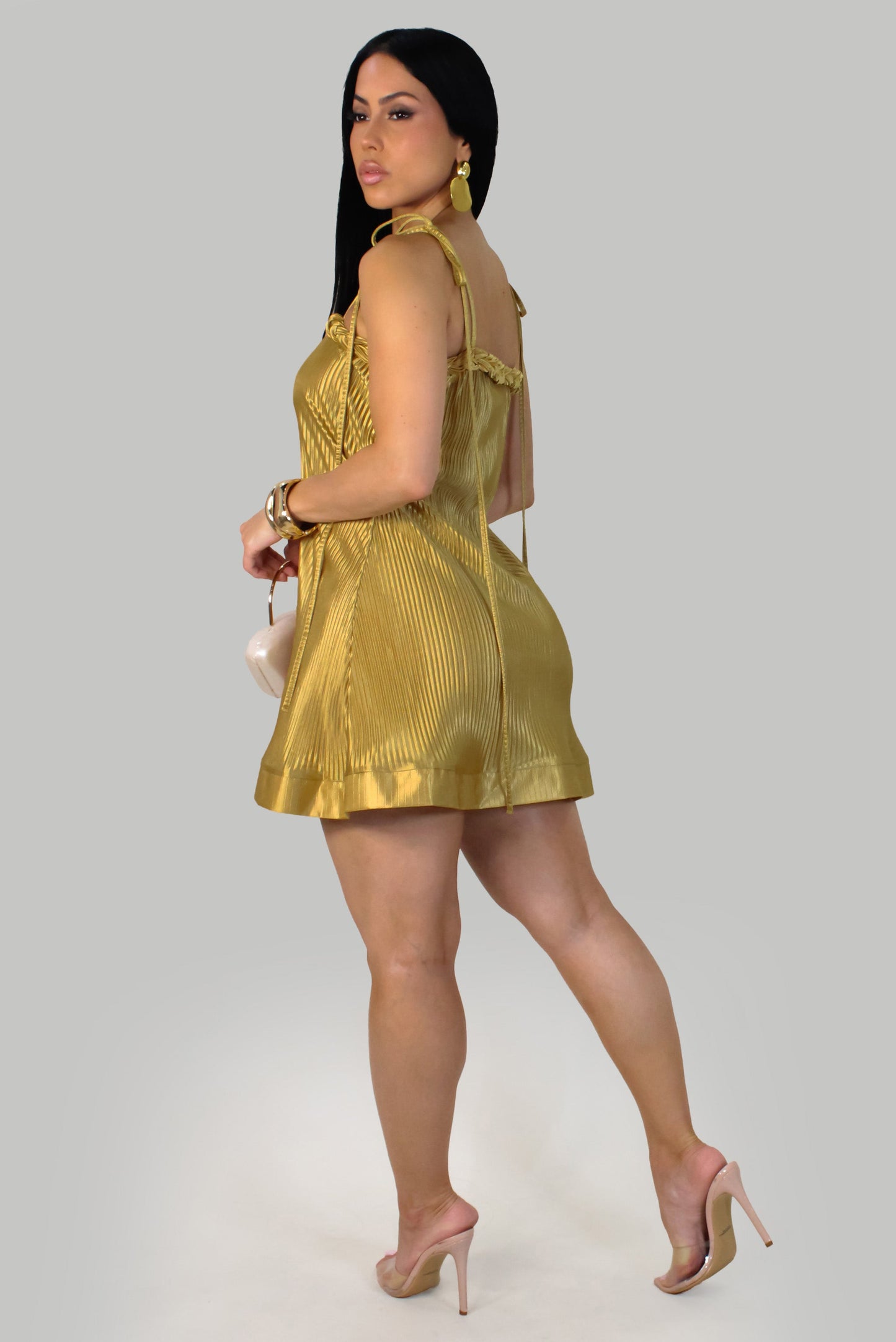 So Golden Mini Dress