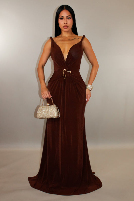 Rogue Moves Maxi Dress- Brown