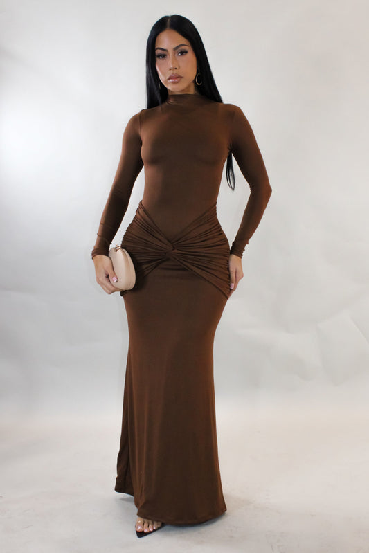 Pretty Girl Maxi Dress- Brown