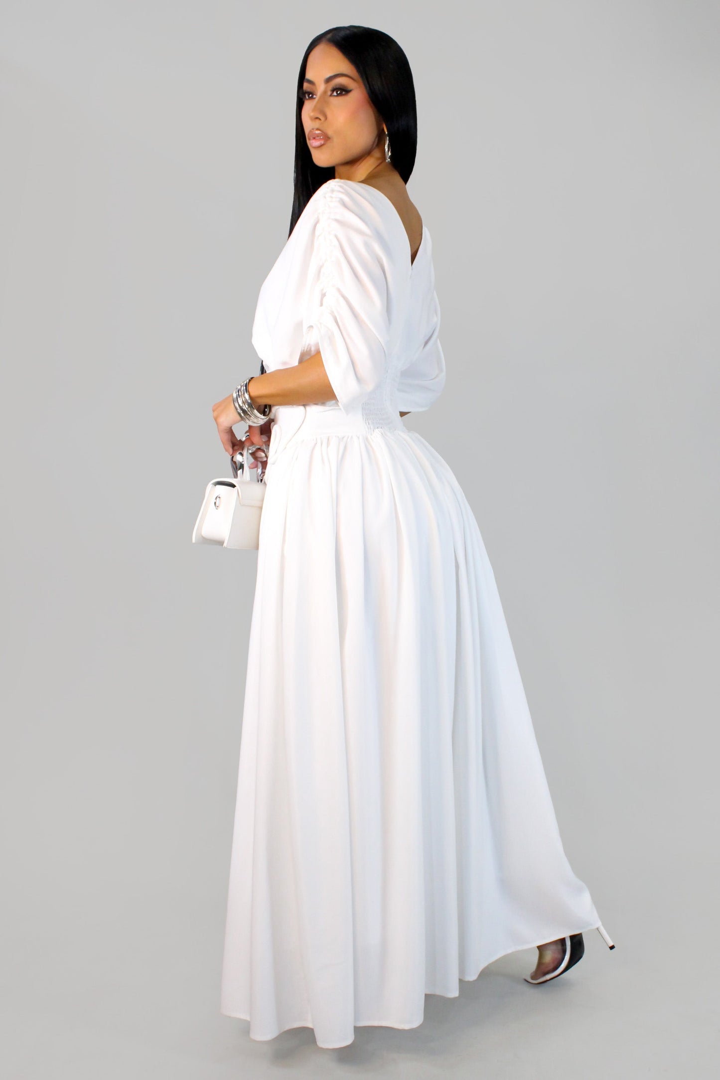 Glow Up Maxi Dress- White