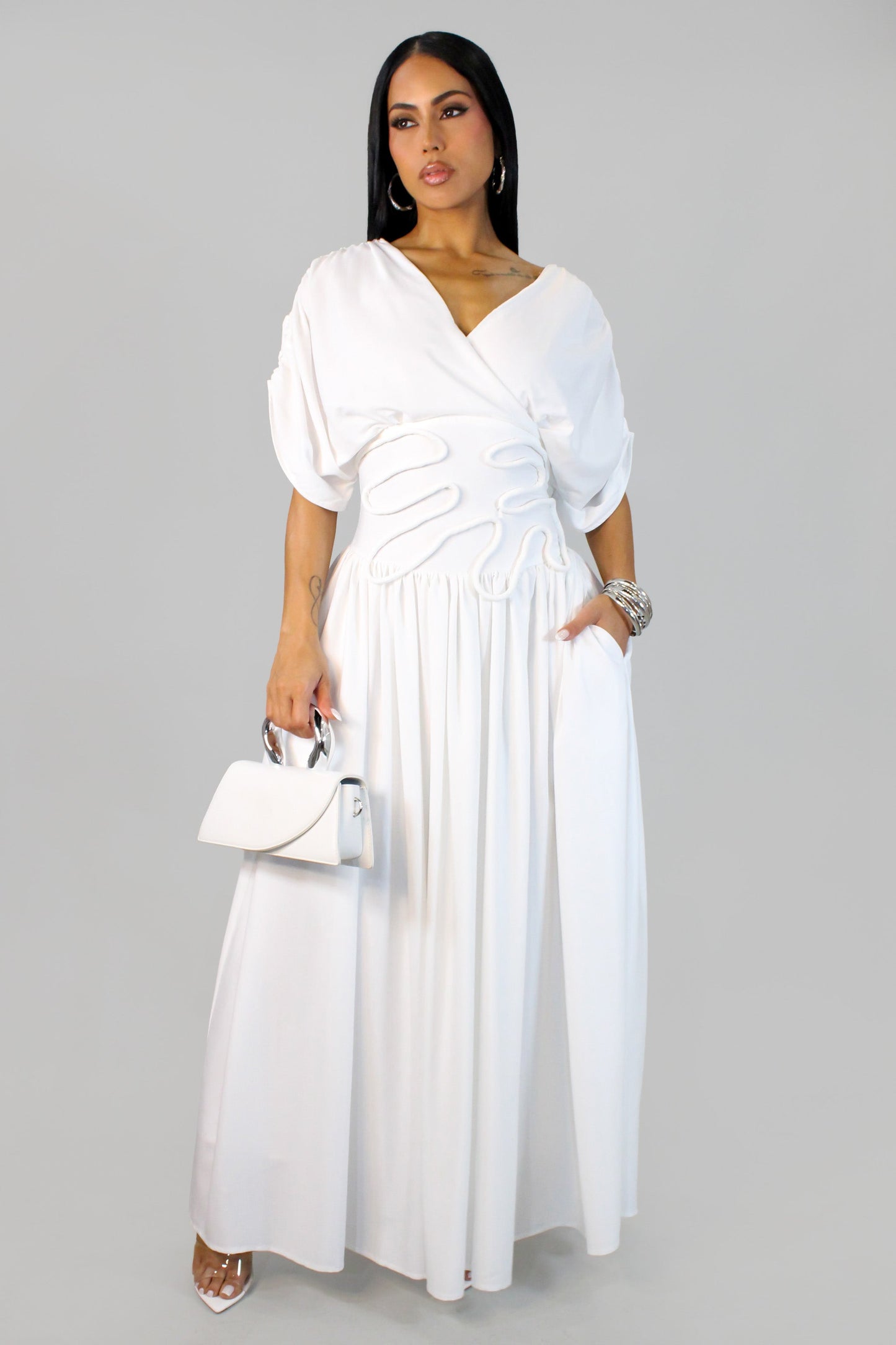 Glow Up Maxi Dress- White