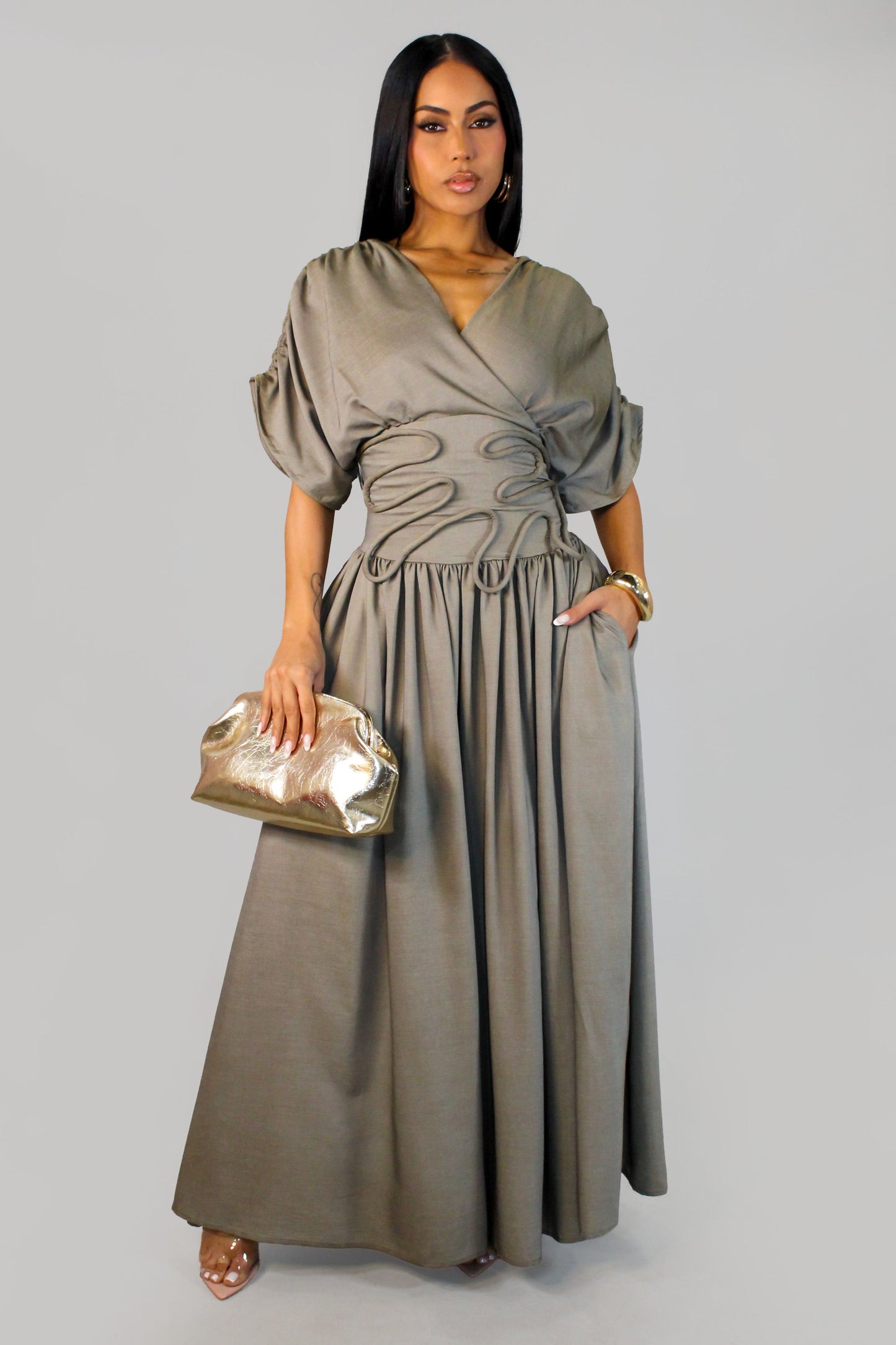 Glow Up Maxi Dress- Olive