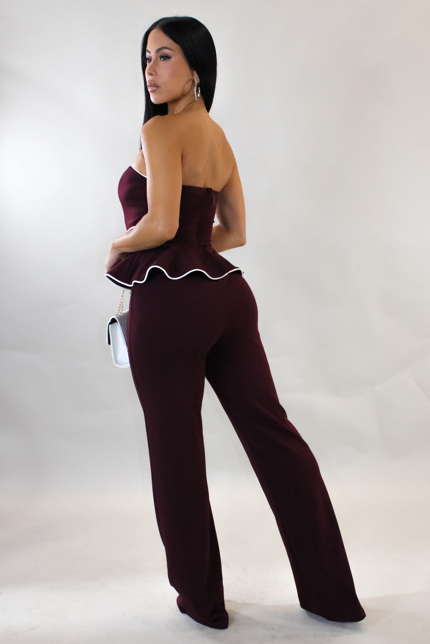 On the Daily Jumpsuit- Burgundy