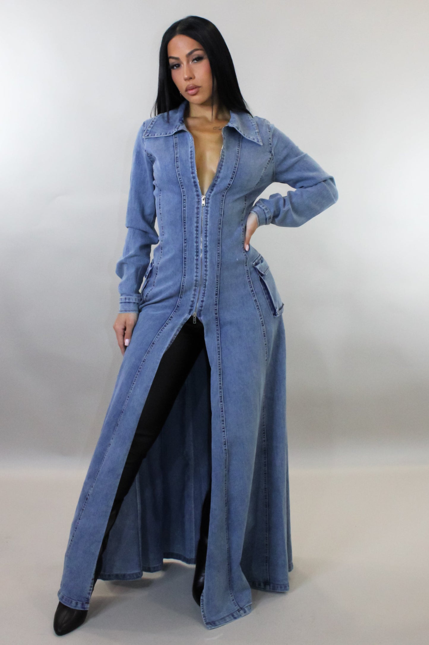 Denim Maxi Top